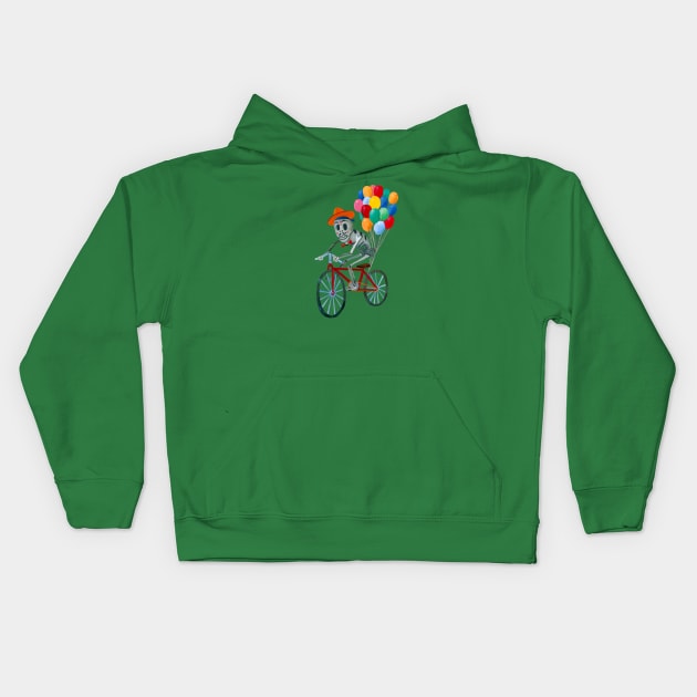 Dia de los Muertos, Bicycle Ride Kids Hoodie by John Parra Art